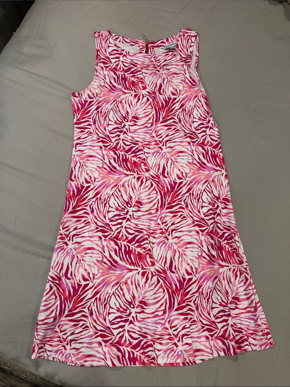 Tommy Bahama Pink & White Tropical Zebra Print Dress